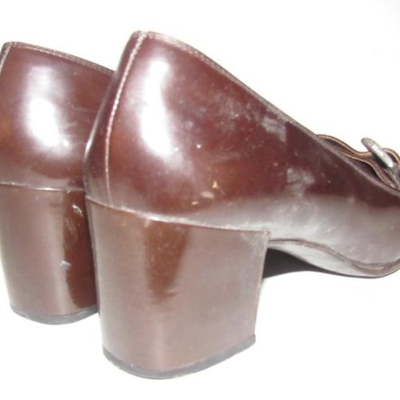 Prada RETRO Dark Brown Glossy Leather Square Toe Loafer - Picture 3 of 12
